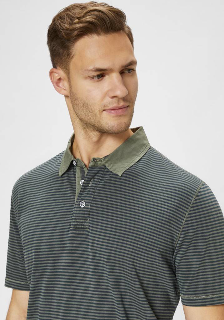 Paddocks Polo stripe jersey normale Passform - dusty olive Kauf eins, bekomm eins gratis