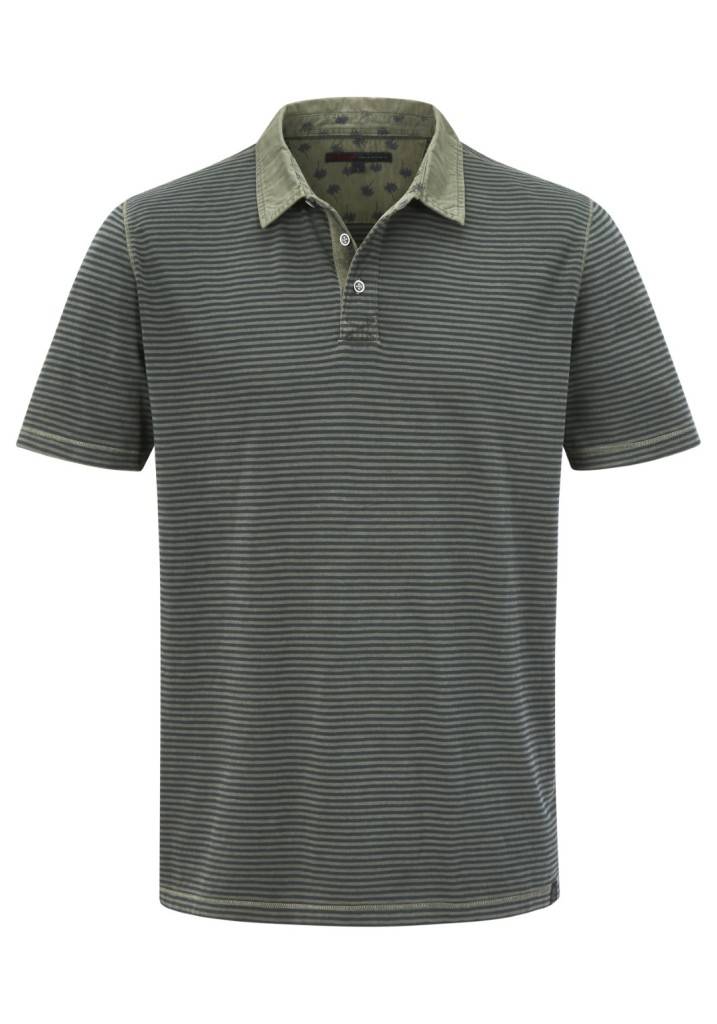 Paddocks Polo stripe jersey normale Passform - dusty olive Kauf eins, bekomm eins gratis