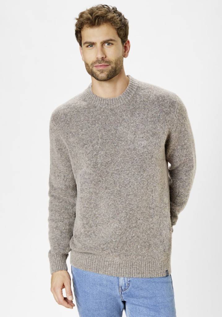 Paddocks Wool round neck normale Passform - taupe Sonderangebote