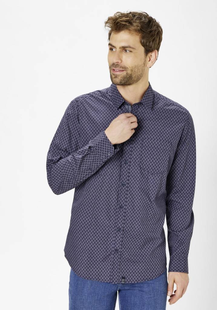 Paddocks shirt with 1 bust pocket normale Passform - Red Riesige Ersparnisse