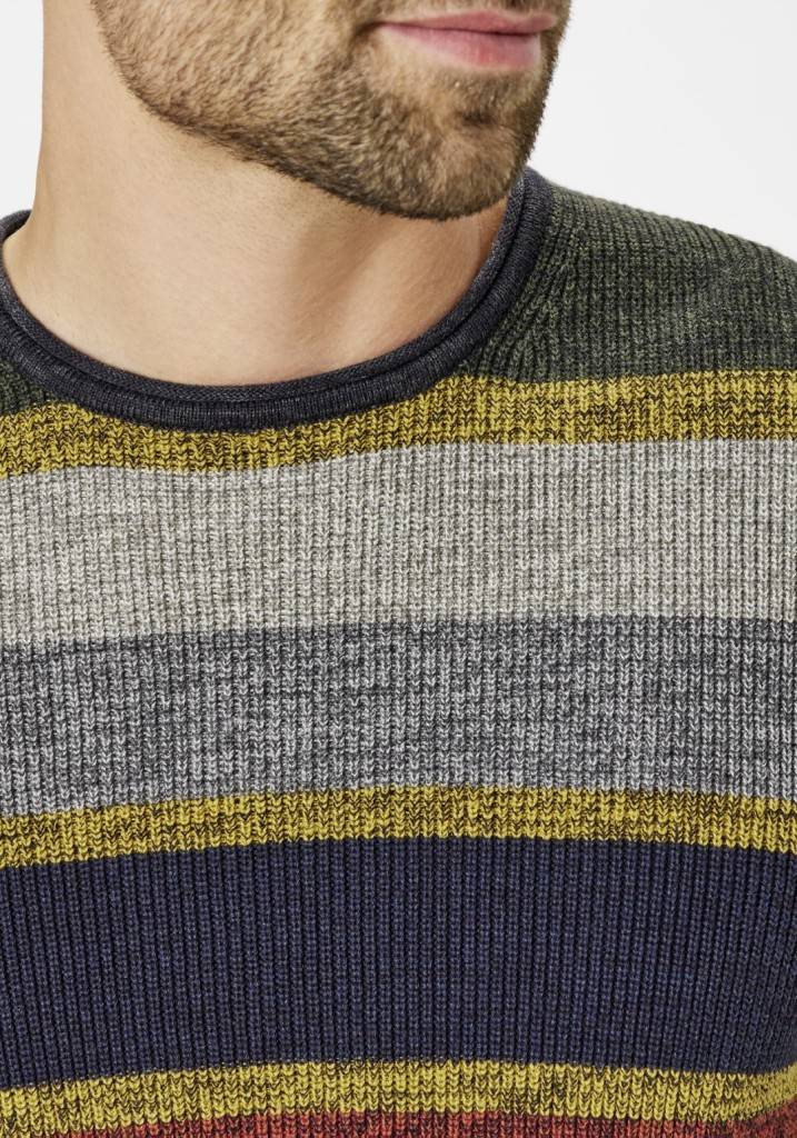 Paddocks Round neck melange stripe knit pullover normale Passform - multi color VIP-Rabatte