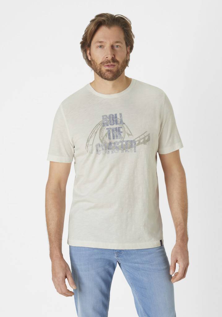 Paddocks Short sleeve roundneck shirt normale Passform - off white Wochenangebot