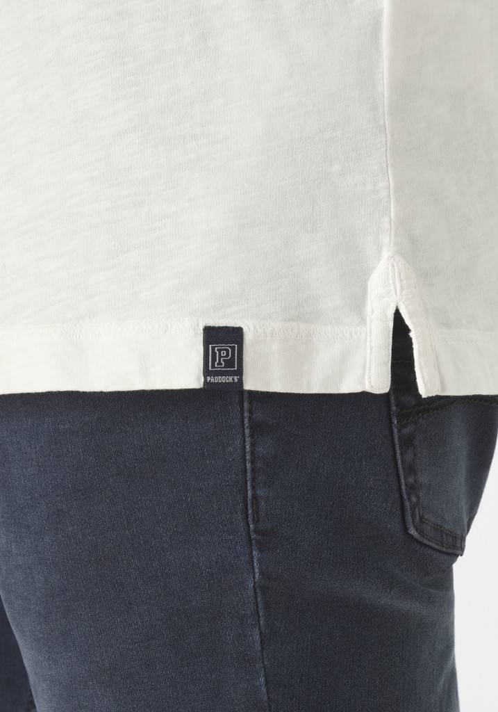 Paddocks Short sleeve henley shirt, single jersey normale Passform - off white Kostenlose Rückgabe