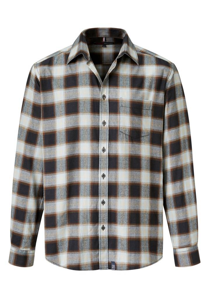 Paddocks Long sleeve herringbone check shirt with pocket normale Passform - night blue Begrenzte Freigabe