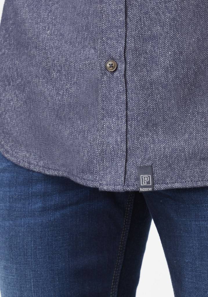 Paddocks Long sleeve shirt with pocket normale Passform - blue melange Letzte 3 Tage