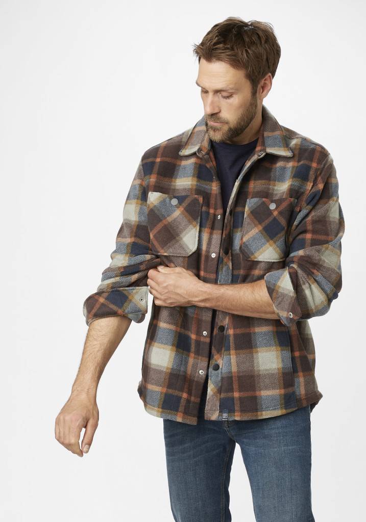 Paddocks Check Fleece jacket with pockets normale Passform - ginger bread JETZT KAUFEN