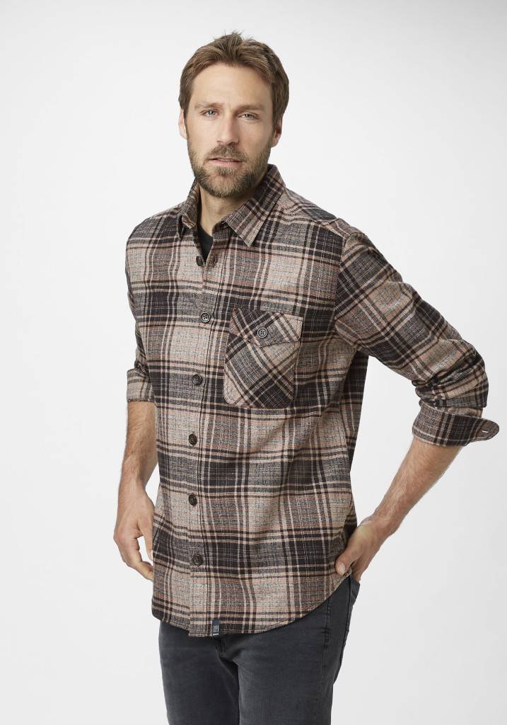 Paddocks Check Overjacket with patched pockets normale Passform - beige Neueste Stile
