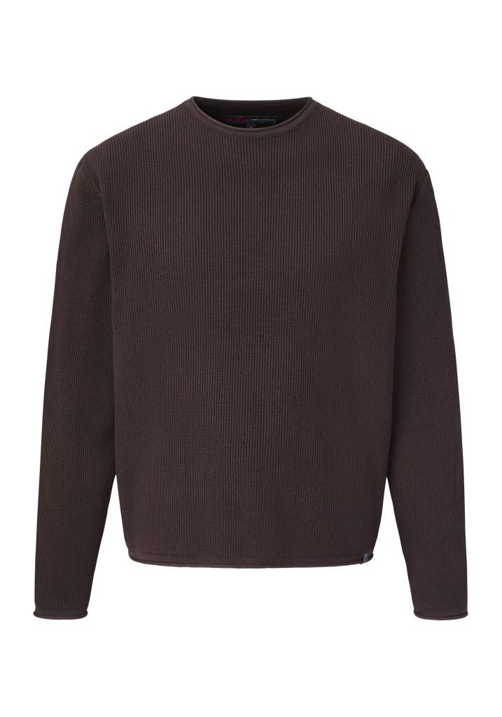 Paddocks Round neck melange knit pullover normale Passform - mocca Letzte 2 Tage