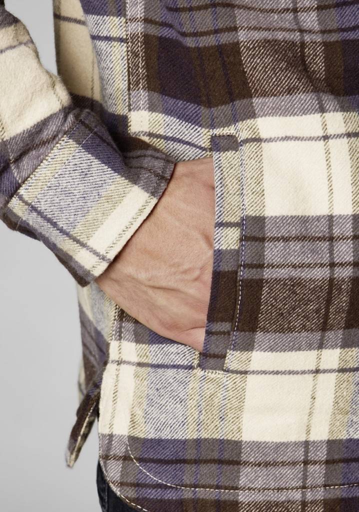 Paddocks flanell check overshirt with two pockets normale Passform - olive Bis zu 60% Rabatt