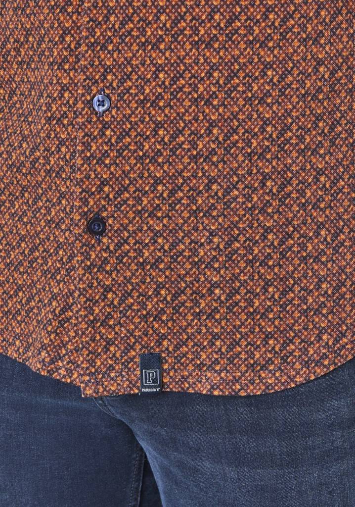Paddocks button down jersey piquee with digital print shirt normale Passform - orange Bis zu 65% Rabatt