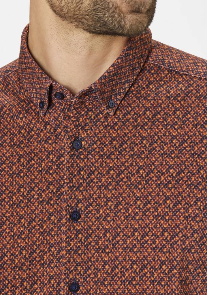 Paddocks button down jersey piquee with digital print shirt normale Passform - orange Bis zu 65% Rabatt