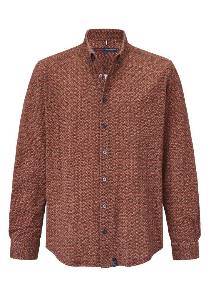 Paddocks button down jersey piquee with digital print shirt normale Passform - orange Bis zu 65% Rabatt