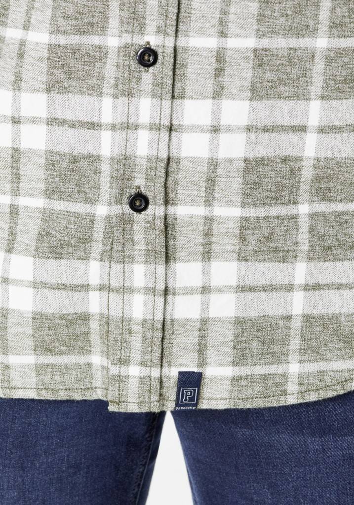 Paddocks Flannel check shirt with 2 bust pockets normale Passform - green Nur für heute