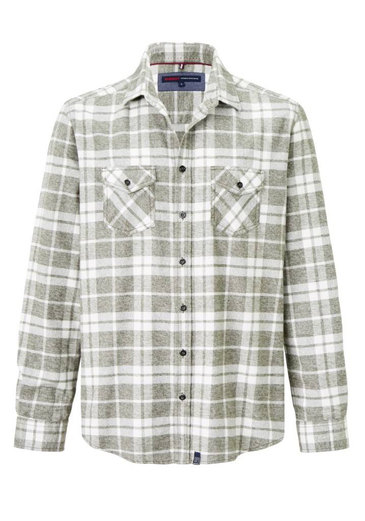 Paddocks Flannel check shirt with 2 bust pockets normale Passform - green Nur für heute