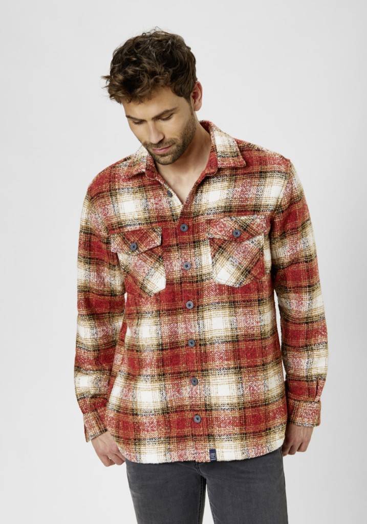 Paddocks Overshirt big check with 2 bust pockets normale Passform - Red Outlet