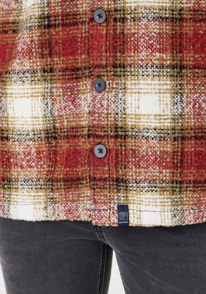 Paddocks Overshirt big check with 2 bust pockets normale Passform - Red Outlet