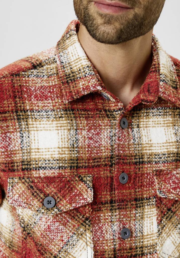 Paddocks Overshirt big check with 2 bust pockets normale Passform - Red Outlet