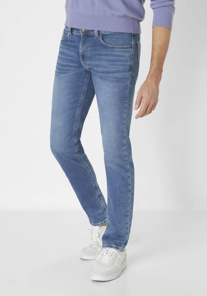 Paddocks DEAN MOTION&COMFORT JOGG DENIM schmale Passform - medium blue used moustache Neueste Mode