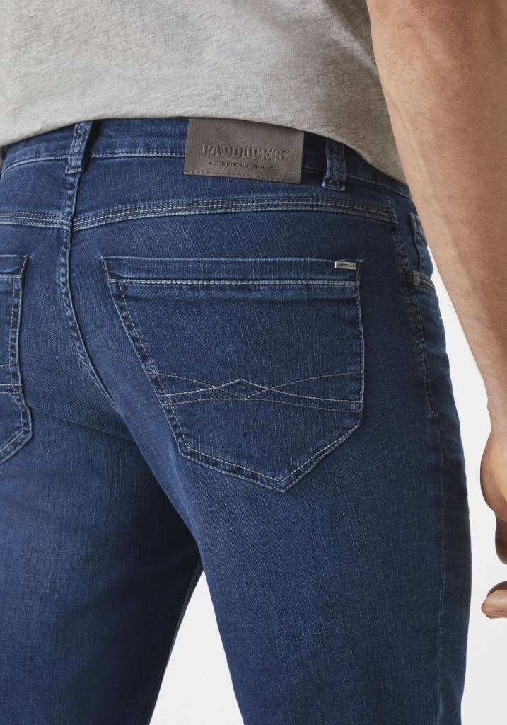 Paddocks PIPE MOTION&COMFORT schmale Passform - medium blue od blue used moustache Online Outlet