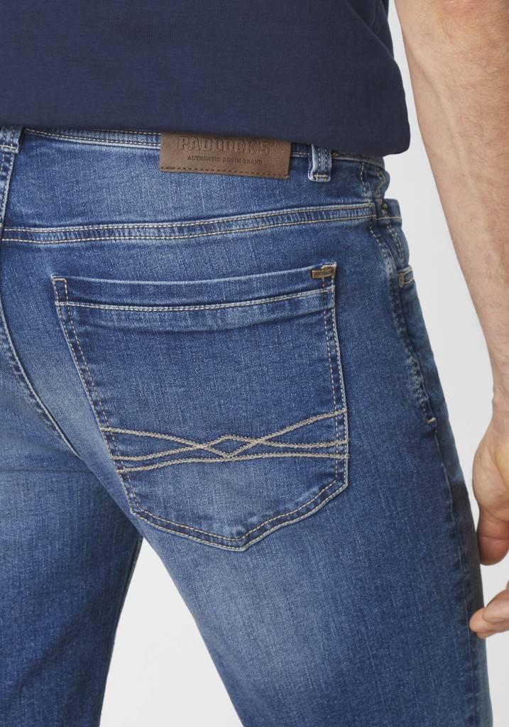 Paddocks DEAN MOTION&COMFORT schmale Passform - medium blue used moustache Exklusive Angebote