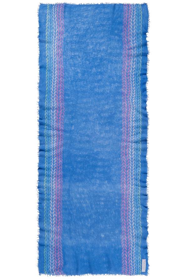 Pur Schoen Schal ethno border skyblue Neueste Stile