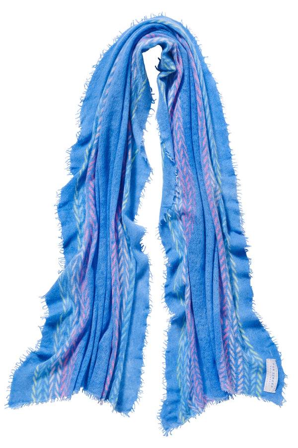 Pur Schoen Schal ethno border skyblue Neueste Stile