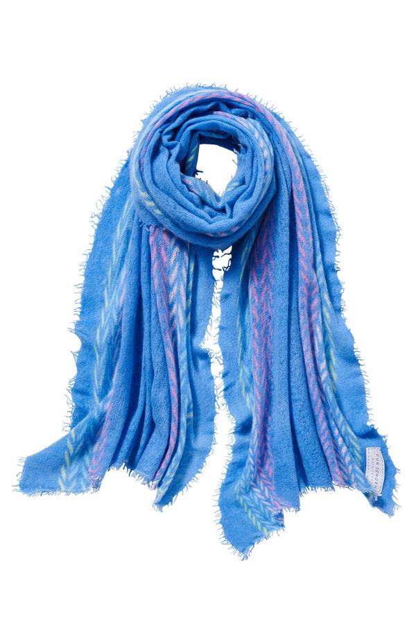 Pur Schoen Schal ethno border skyblue Neueste Stile