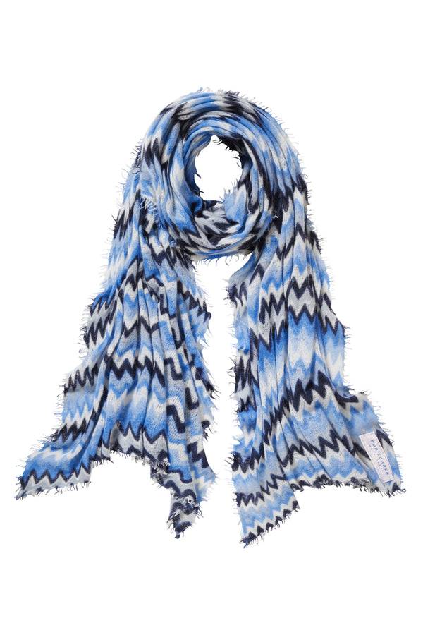 Pur Schoen Schal chevron skyblue-silber Super Rabatt
