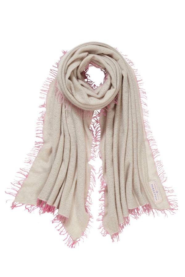 Pur Schoen Schal stone II fransen rose Versandkostenfrei
