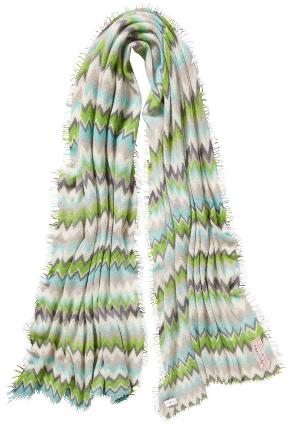 Pur Schoen Schal chevron lime-eistürkis Fabrikverkauf
