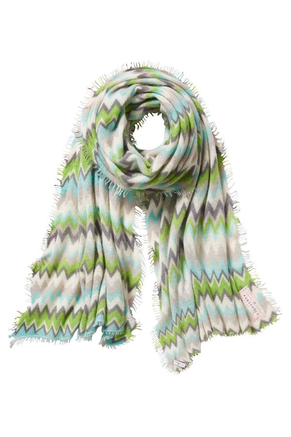 Pur Schoen Schal chevron lime-eistürkis Fabrikverkauf