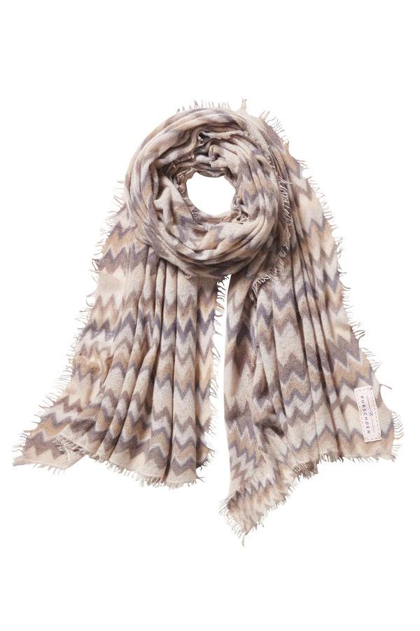 Pur Schoen Schal chevron nougat-stone grey Fabrik Onlineshop