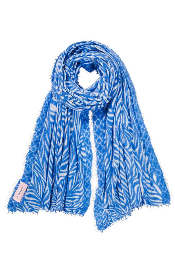 Pur Schoen Schal leafgarden sky blue-natural Online Shopping