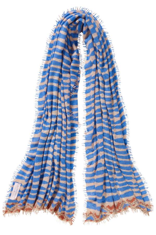 Pur Schoen Schal habbat sky blue-sand Weihnachtsangebot