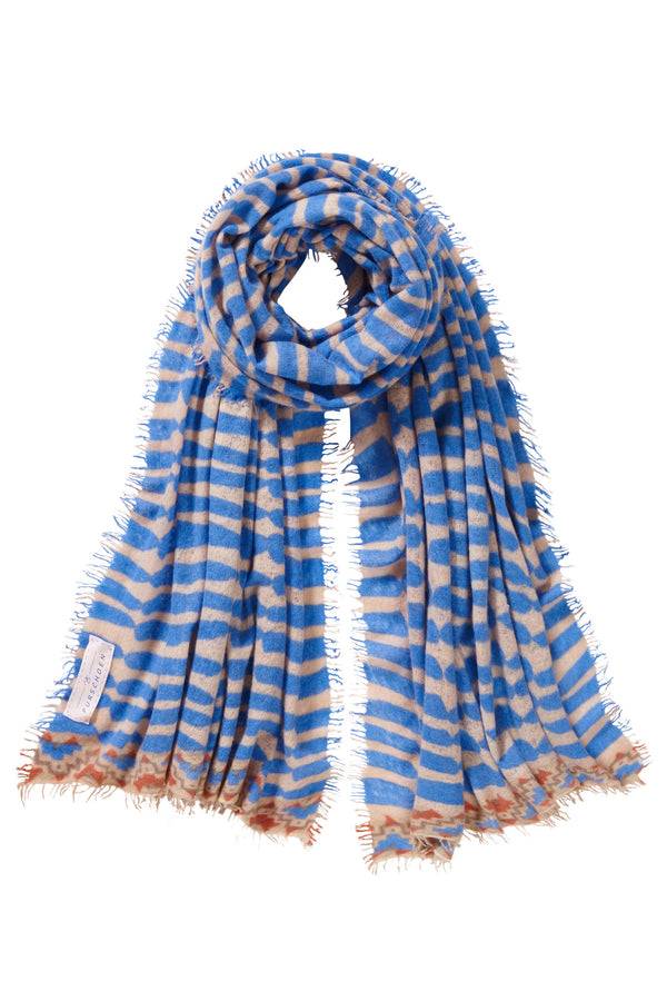 Pur Schoen Schal habbat sky blue-sand Weihnachtsangebot