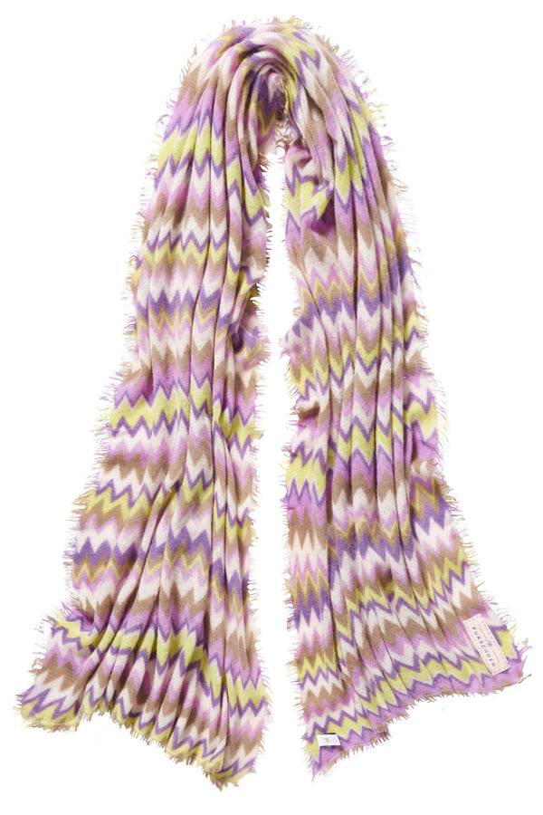 Pur Schoen Schal chevron flieder-neon gelb Top Angebot
