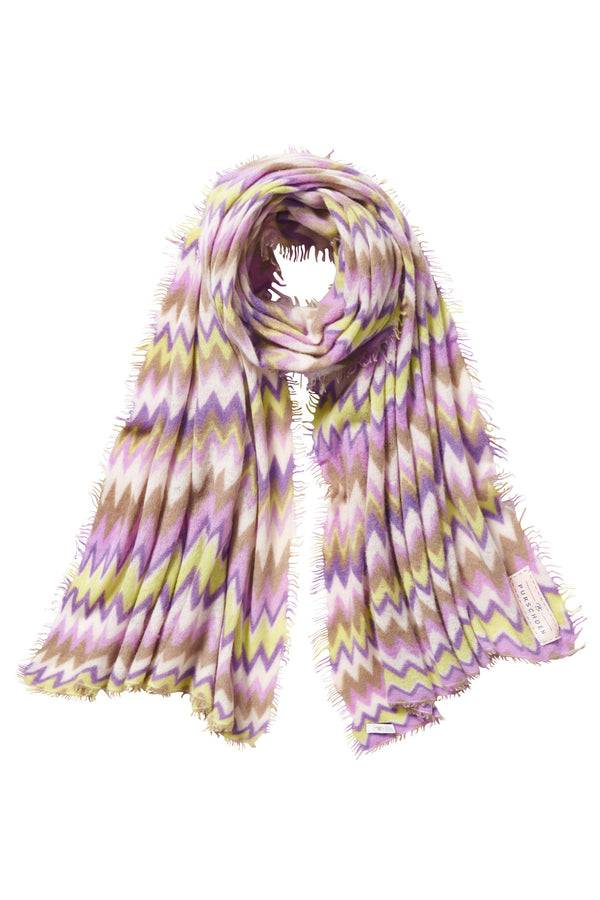 Pur Schoen Schal chevron flieder-neon gelb Top Angebot
