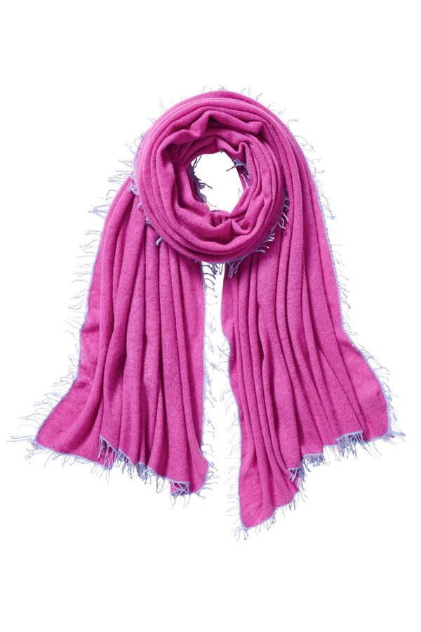 Pur Schoen Schal fuchsia fransen sky blue Bis zu 50% Rabatt