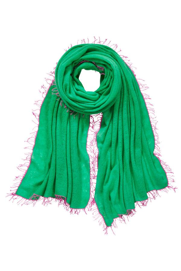 Pur Schoen Schal limette fransen pink Bis zu 60% Rabatt