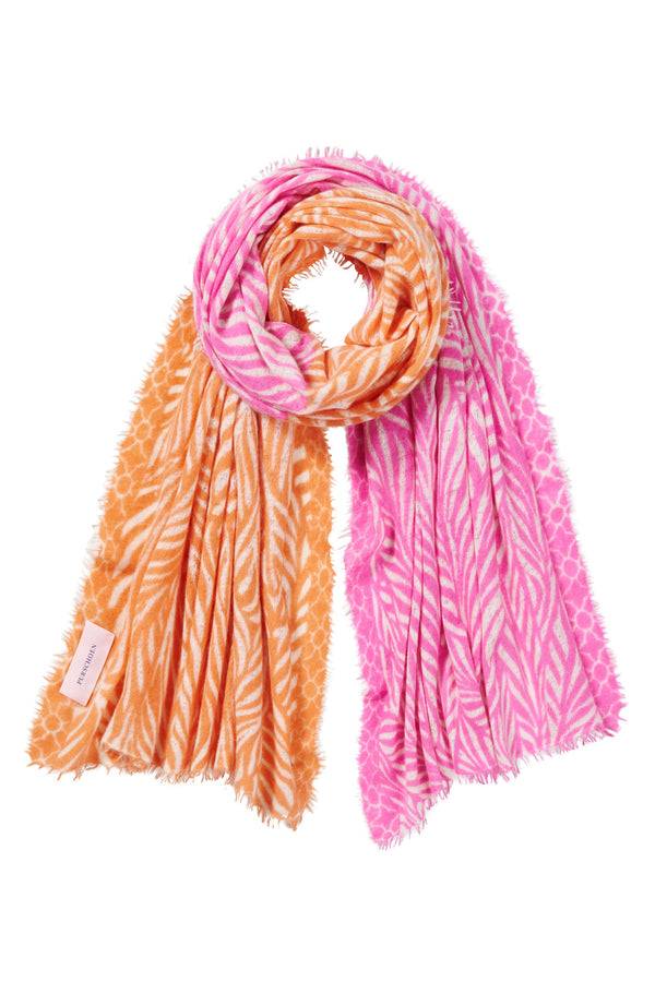 Pur Schoen Schal leafgarden multi puder pink Letzte 2 Tage