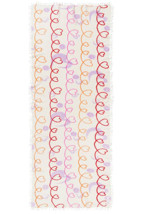 Pur Schoen Schal herzandsmiley weiss-pink Fabrikladen