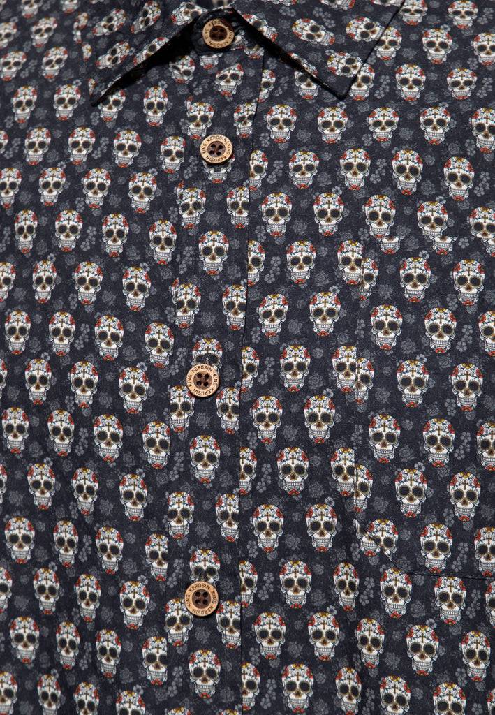 Queen Kerosin Langarmhemd «Calavera» Schlussverkauf