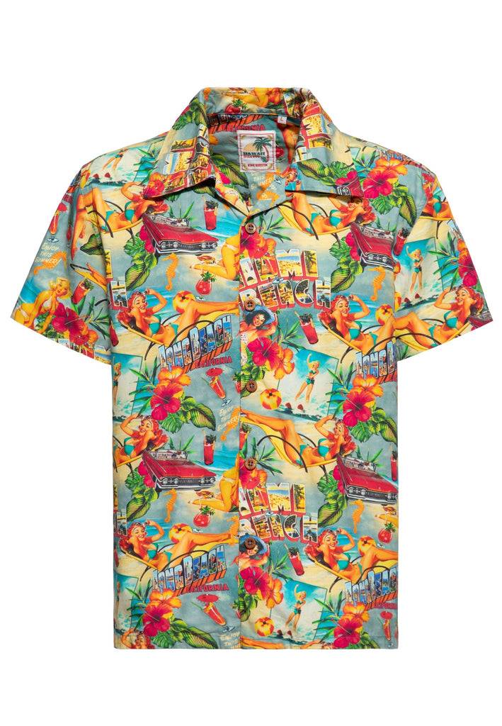 Queen Kerosin Hawaiihemd «Miami & Long Beach» Neuheiten