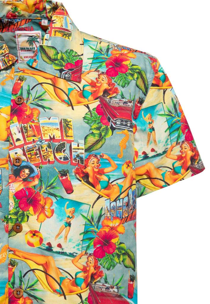 Queen Kerosin Hawaiihemd «Miami & Long Beach» Neuheiten