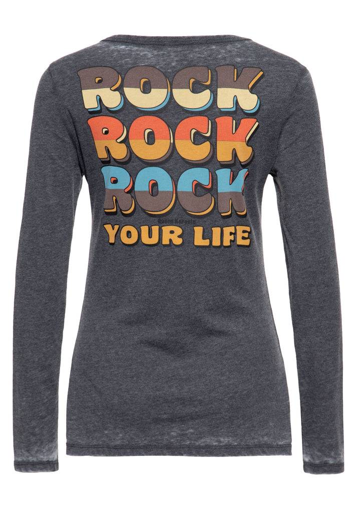Queen Kerosin Enzym Wash Langarmshirt «Rock Your Life» Letzter Tag