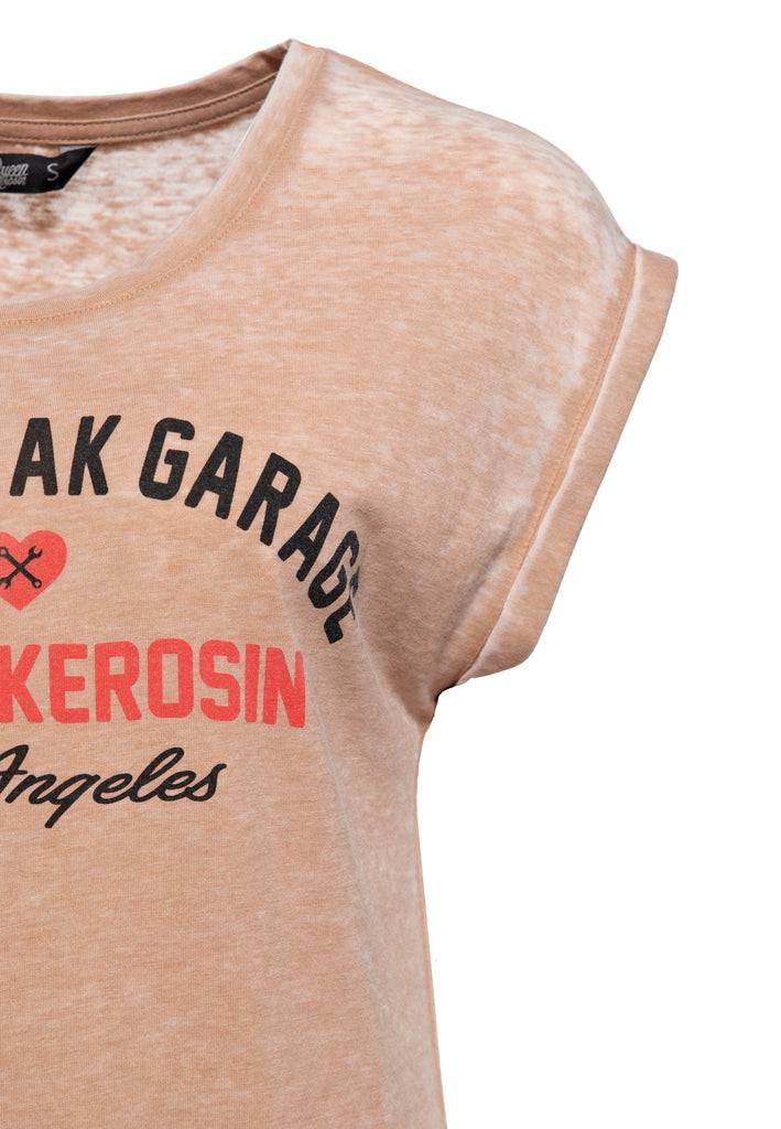 Queen Kerosin Enzym Wash T-Shirt «Heartbreak Garage» Bis zu 50% Rabatt