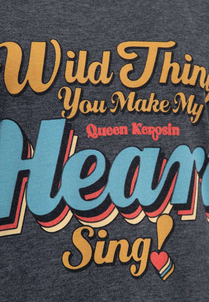 Queen Kerosin Enzym Wash T-Shirt «Wild Thing» Bis zu 65% Rabatt
