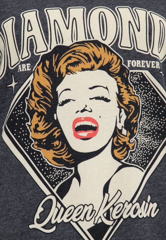 Queen Kerosin Enzym Wash T-Shirt «Diamonds» Nur für heute