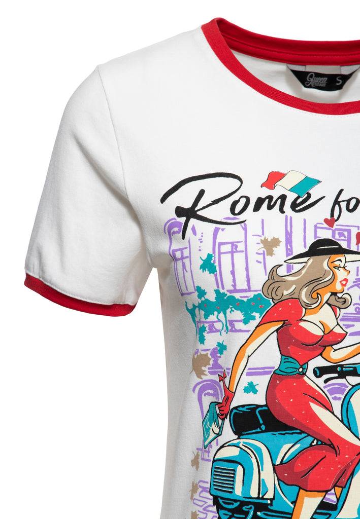 Queen Kerosin T-Shirt «Rome for Lovers» Sonderangebot der Fabrik
