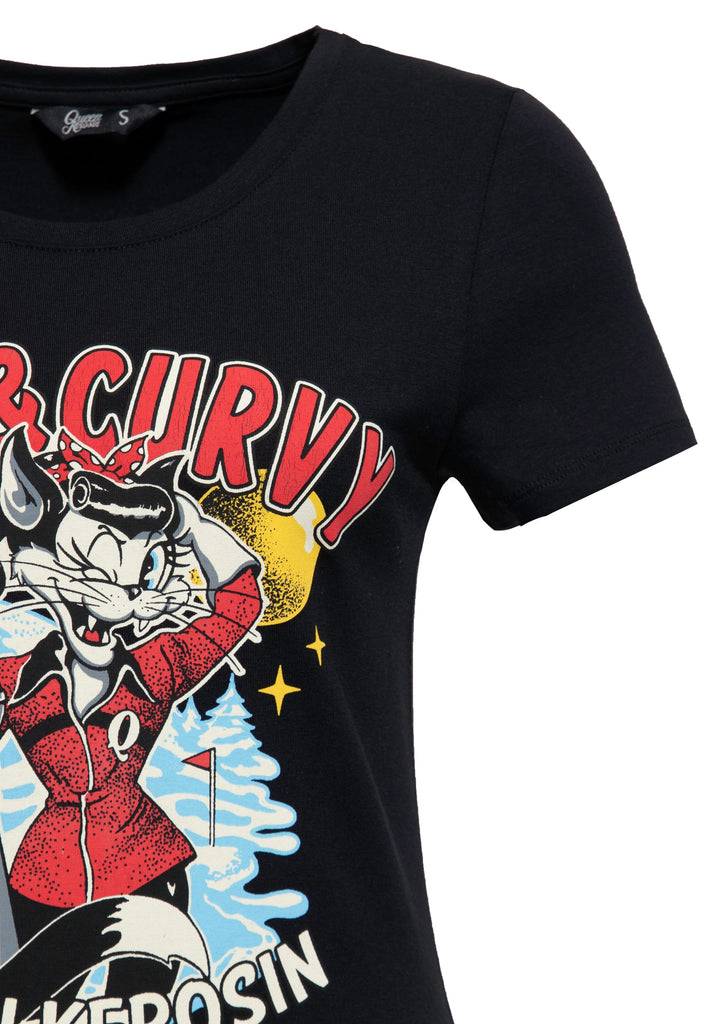 Queen Kerosin T-Shirt «Fast & Curvy» Bis zu 55% Rabatt